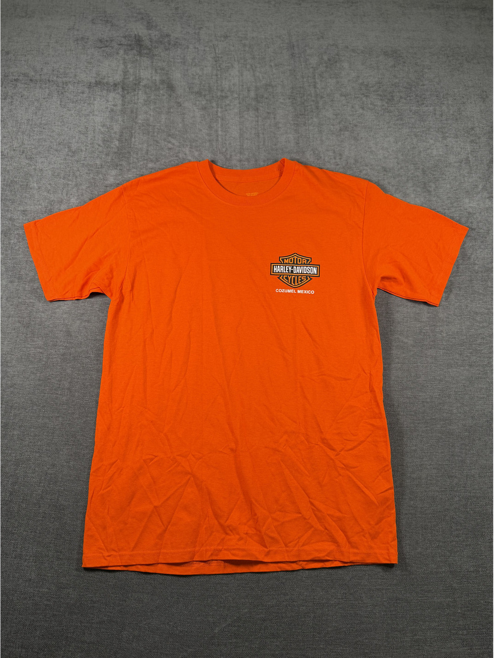 Harley-Davidson Cozumel Mexico Orange Graphic T-Shirt Large